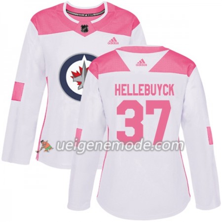 Dame Eishockey Winnipeg Jets Trikot Connor Hellebuyck 37 Adidas 2017-2018 Weiß Pink Fashion Authentic